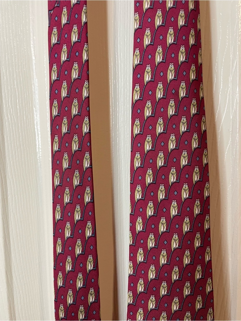 Hermes Paris Vintage 90s Limited Edition 100% Silk Pink Owl Neck Tie *Rare* - Picture 9 of 13
